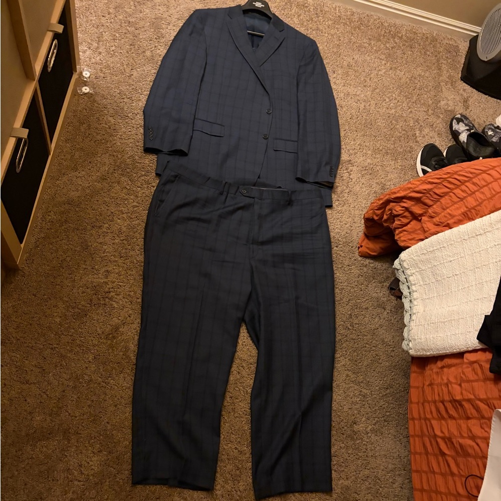 Hart Schaffner Marx Navy Blue Suit